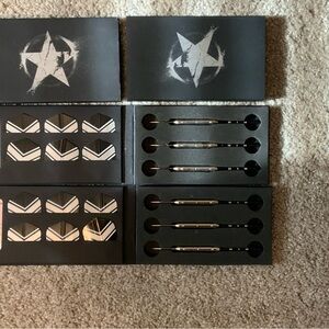 2 Limited edition Black and Silver steel tip Dart Set of 3 New never used
